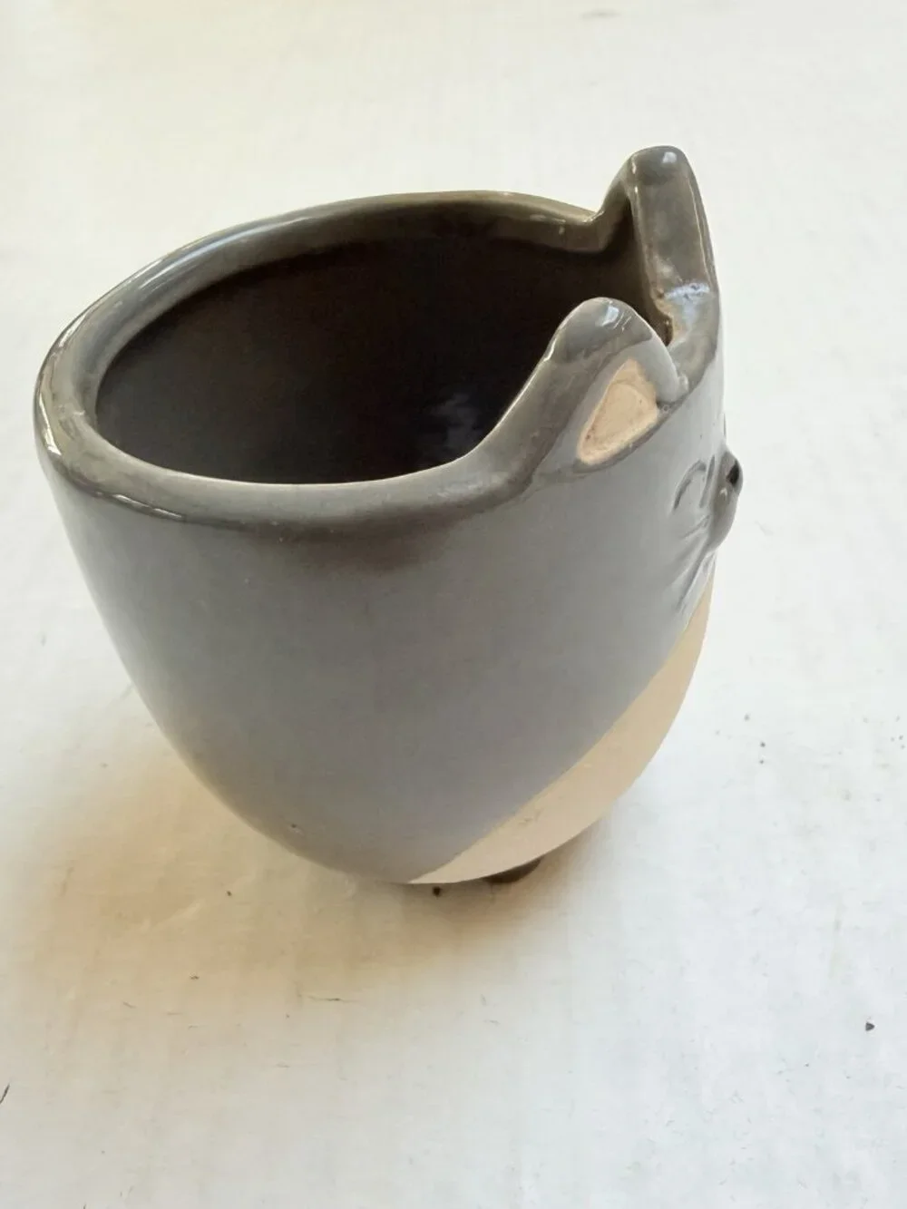 Small Ceramic Planter Cat Shape Flower Succulent Pot